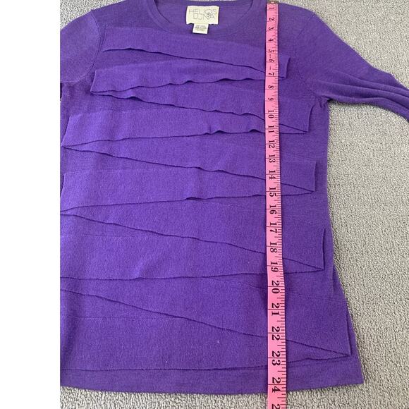 Helios & Luna Sweater Crewneck Wool Blend Purple Size Small - Picture 7 of 7
